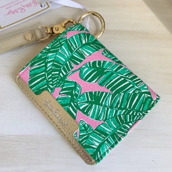 Lilly Pulitzer “Let’s Go Banana’s” Tropical Green and Pink Wristlet - Picture 1 of 11